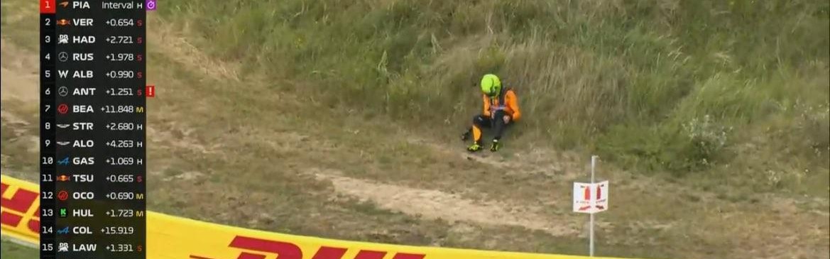 开云平台-诺里斯赛车疑似发生燃油泄漏，在临近比赛结束时退赛